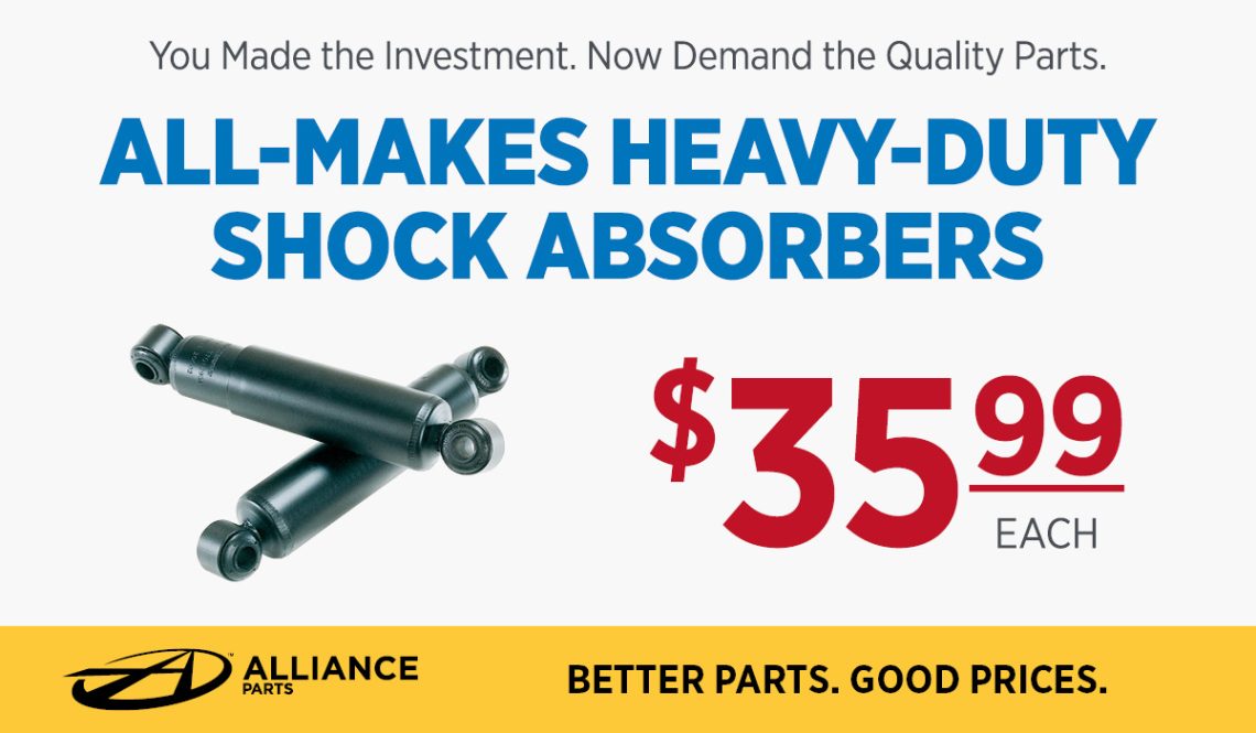 Image of Alliance Heavy-Duty Shocks promo for $35.99